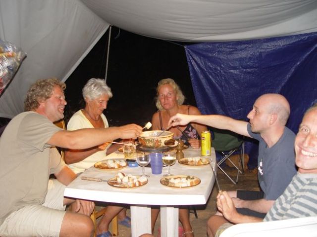 Käsefondue mit Marc, Ursula, Brigitta und Silvio.